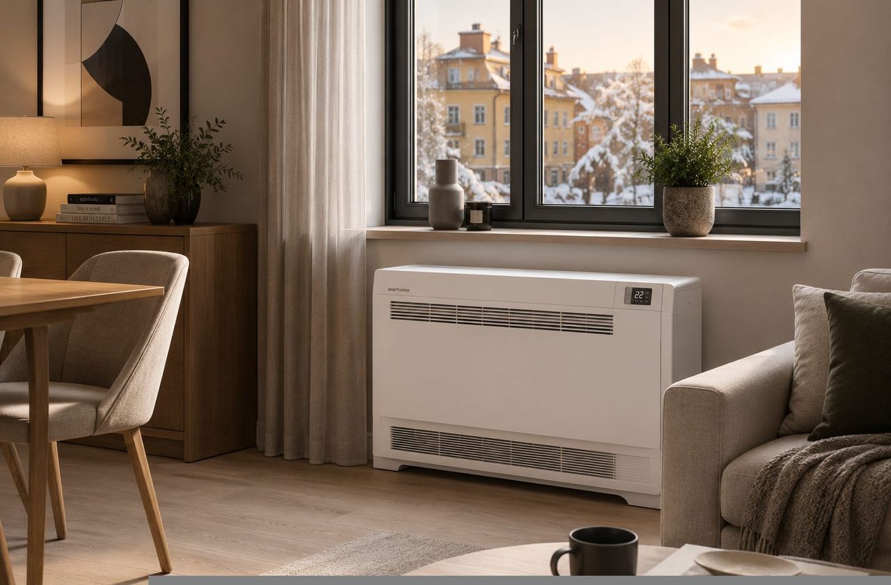 Intérieur chauffé l'hiver par une pompe à chaleur air-air